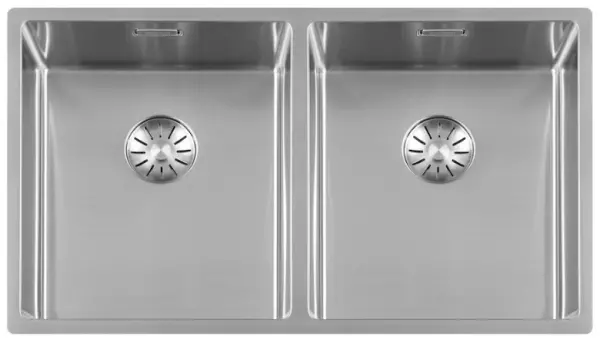 Lorreine 3434SP Superplug stainless steel double kitchen sink 3434 cm flush mounted undermount and inset 1208920512