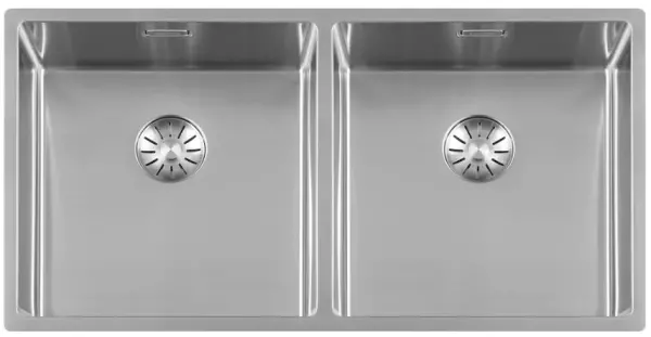 Lorreine 4040SP stainless steel double kitchen sink 4040 cm flush mounted undermount and inset 1208920516