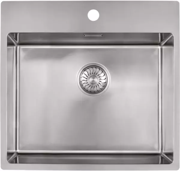 Caressi Basic Line stainless steel kitchen sink 50x40 flush mounted with faucet hole bank CABL50KR10 1208920522