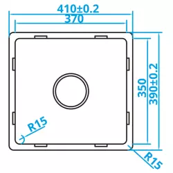 Caressi Basic Line stainless steel kitchen sink 37x35 flush mounted undermount and inset CABL37R15 1208920569