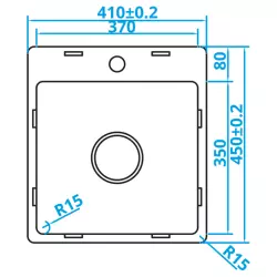 Caressi Basic Line stainless steel kitchen sink 41x45 flush mounted undermount inset with faucet hole bank CABL37KR15 1208920570