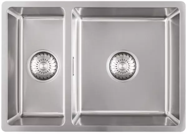 Caressi Basic Line stainless steel kitchen sink 39x57 flush mounted undermount inset CABL3318R15 1208920571