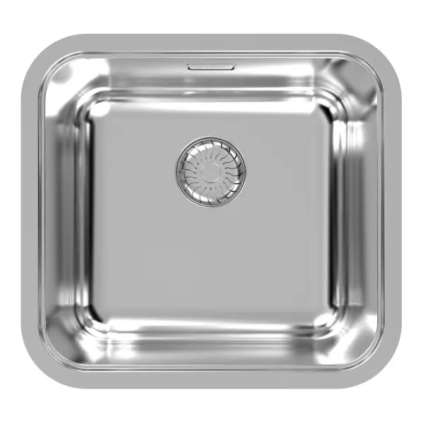 Caressi Basic Line stainless steel kitchen sink 44.4x41.4 flush mounted undermount inset CABLPP39R50 1208920574