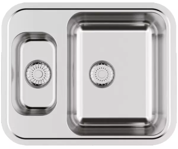 Caressi Basic Line stainless steel kitchen sink 46x56.5 flush mounted undermount inset CABLPP1532R50 1208920575