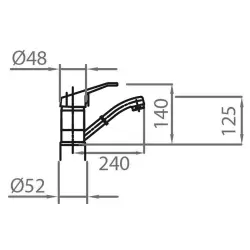 Caressi Basic Line Chrome single lever kitchen mixer tap CABL110CH 1208920582