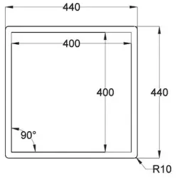 Caressi stainless steel kitchen sink CAPP40R6R0 W40xL40xD18.5cm undermount inset flush mounted 1208920586