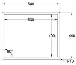 Caressi stainless steel kitchen sink CAPP50R6R0 W50xL40xD18.5cm flush mounted undermount inset 1208920587