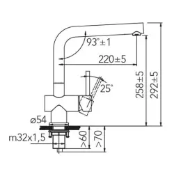 CARESSI White Line stainless steel single lever kitchen mixer tap CA108WH ECO 1208920611