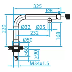 CARESSI White Line stainless steel single lever kitchen mixer tap CA109WH ECO 1208920613