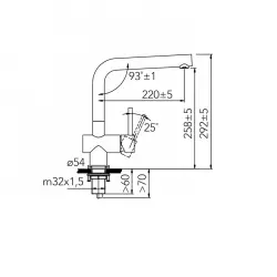 CARESSI Stainless steel single lever kitchen mixer stainless steel full stainless steel CA108I ECO 1208920626