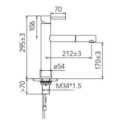 CARESSI Stainless steel single lever kitchen mixer with pull-out tap spout Stainless steel all stainless steel CA116I U ECO 1208920632