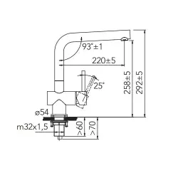 CARESSI Chrome single lever kitchen mixer chrome CA108CH ECO 1208920641