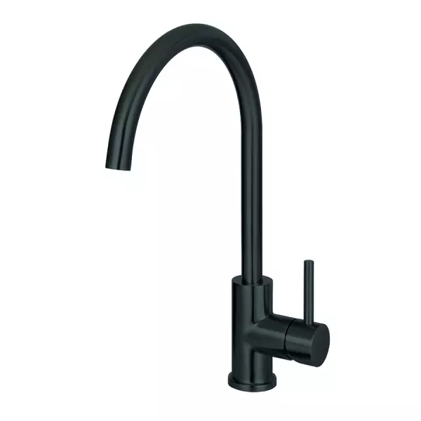 CARESSI Black Line single lever kitchen mixer tap stainless steel black CA105BK ECO 1208920645