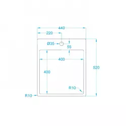 Caressi kitchen sink Capp40KR10 B44XL52XD18.5cm Seamless plug 1208920666