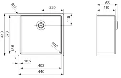 Reginox New Jersey stainless steel kitchen sink 40x37 new model T09J2LLU06GDS R32794