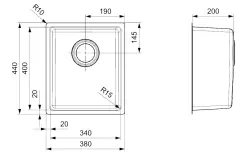 Reginox Houston stainless steel kitchen sink 34x40 flush mounted, inset and undermounted L2200 R32862