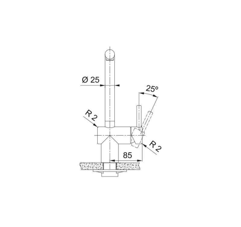 Franke solid stainless steel kitchen tap Atlas Neo swivel spout 115.0521.435