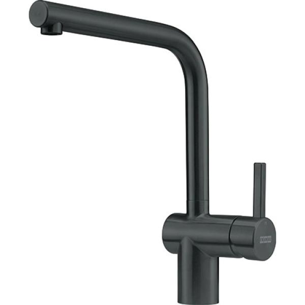 Franke solid stainless steel kitchen tap Atlas Neo swivel spout brushed matt black 115.0550.424