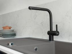 Franke brushed black kitchen tap Atlas Neo with extendable spout 115.0550.427