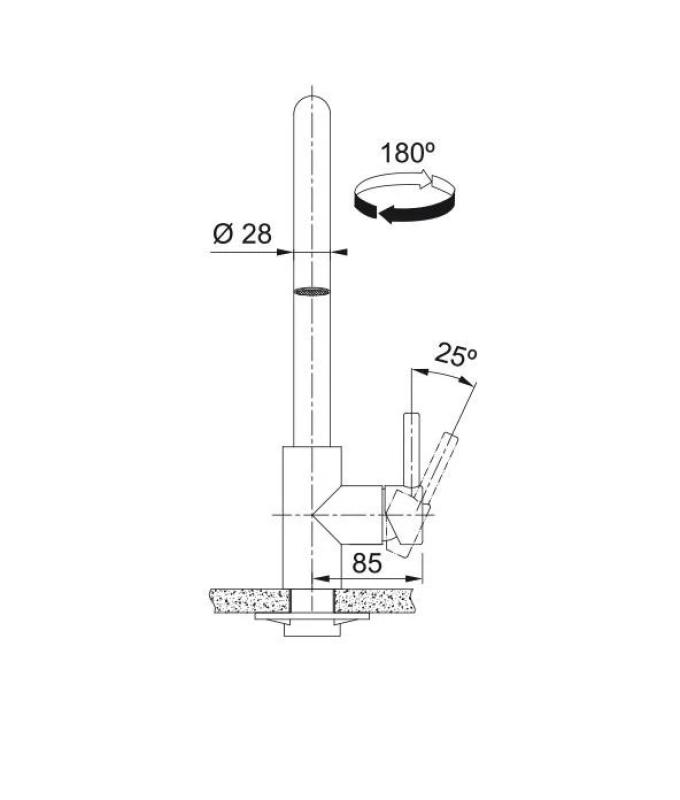 Franke Kitchen tap Kubus pull-out hand shower stainless steel 115.0529.207