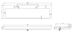 Solid-S Quatra washbasin, solid surface matte white without tap hole, 160 x 45.5 x 8 cm, 1208920888.