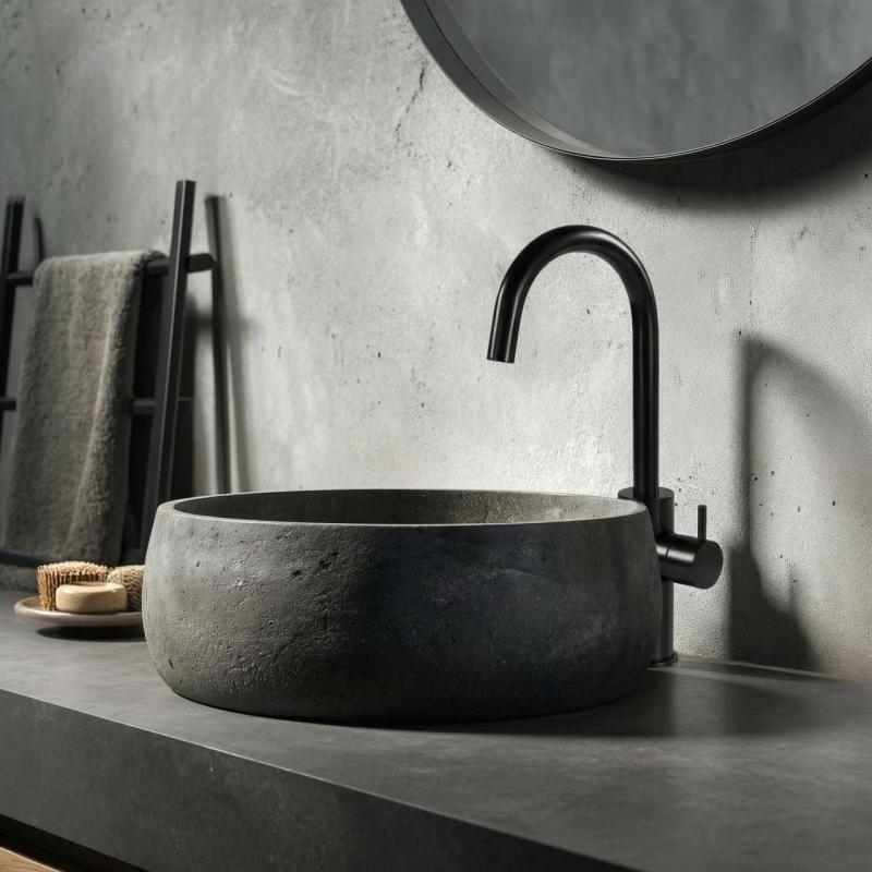 Waterevolution Flow washbasin tap high model matt black T1121FPR