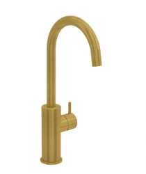 Waterevolution Flow washbasin tap high model brushed brass T1121FLE