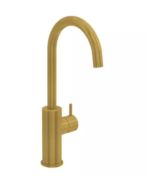 Waterevolution Flow washbasin tap high model brushed brass T1121FLE