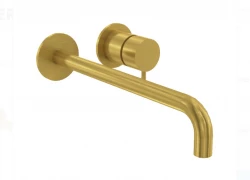 Waterevolution Flow built-in basin tap brushed brass with spout 25cm T116BLE-25