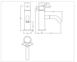 Waterevolution Flow coldwater tap PVD gun metal  T1101AGME