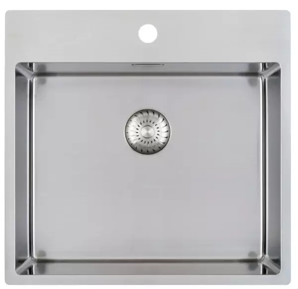 Caressi stainless steel kitchen sink with faucet hole CAPP50KR10 W54xL52xD18.5cm seamless plug 1208921189