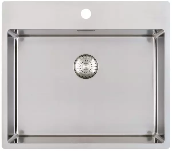 Caressi stainless steel kitchen sink with faucet hole CAPP55KR10 W59xL52xD18.5cm seamless plug 1208921190