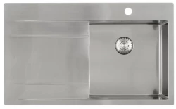 Caressi stainless steel kitchen sink right with drainer left CAPP40ABR B86xL52 flush mounted undermount and inset 1208921292