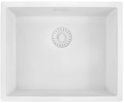 Caressi White Line white Quartz kitchen sink 50cm flush mounted CAGRPP50WH-FL 1208921342