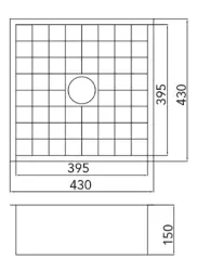 Caressi Cato tile kitchen sink 40cm undermounted CATO4040 1208921378