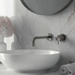 Waterevolution Flow Built-in Washbasin Faucet PVD Gun Metal with spout 21 cm T116BGME-21