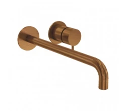 Waterevolution Flow built-in basin tap PVD Brushed Copper with spout 21cm T116CPE-21