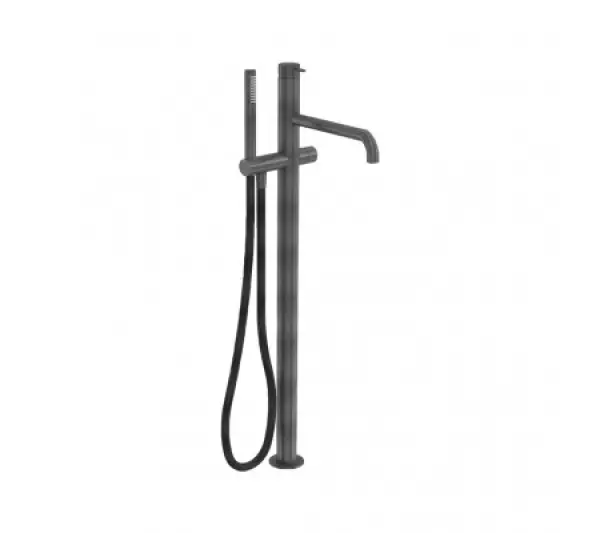 Waterevolution Flow freestanding bath mixer with hand shower gun metal T133GME