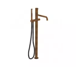 Waterevolution Flow freestanding bath mixer with hand shower Brushed Copper T133CPE