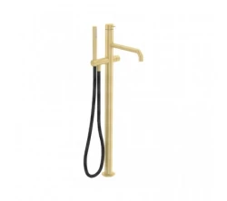 Waterevolution Flow freestanding bath mixer with hand shower Light Gold T133WGE