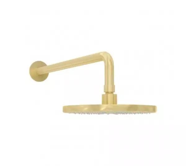 Waterevolution Flow head shower 200mm with wall connection Light Gold T1641WGE