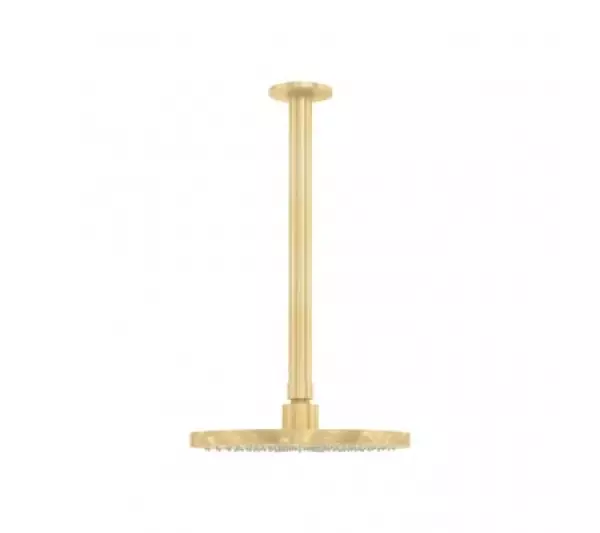 Waterevolution Flow head shower 200mm with ceiling connection Light Gold T1642WGE