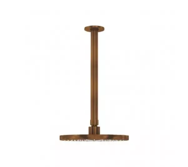 Waterevolution Flow head shower 200mm with ceiling connection Brushed Copper T1642CPE