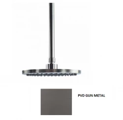 Waterevolution Flow head shower 200mm with ceiling connection Gun Metal T1642GME