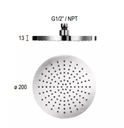 SB Rubinetterie Rain Shower Eco Air Water-Saving Shower Head 20 cm Metal Chrome 1208946738