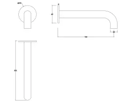 Waterevolution Flow bath spout matt white T167119BR length spout 19cm