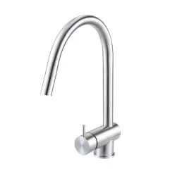 Waterevolution Flow kitchen mixer tap solid stainless steel with pull-out spout T155IE