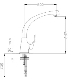 DEMM kitchen tap single lever with swivel spout chrome 1208947357