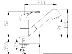 DEMM kitchen tap with pull-out spout with rinse shower function chrome 1208947359