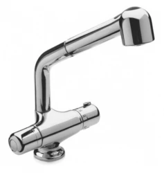 DEMM thermostatic kitchen tap with pull-out spout with rinse shower function chrome 1208947360